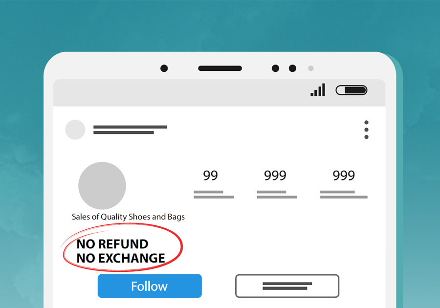 How to sell your products on social media - no refund is bad